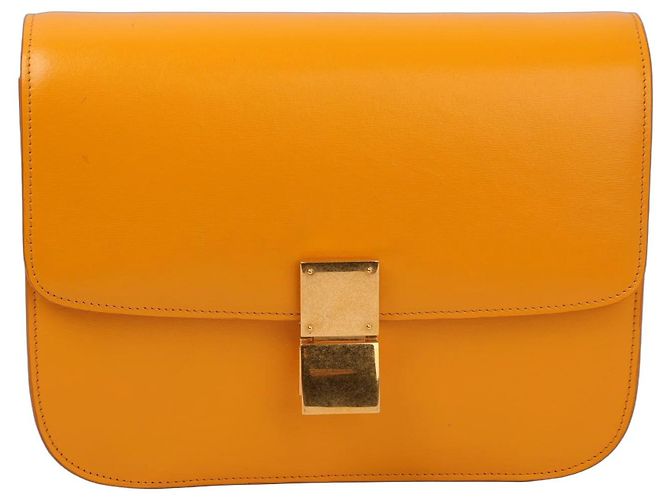 Céline Borsa Classic Box Pelle di Vitello Gialla Arancione