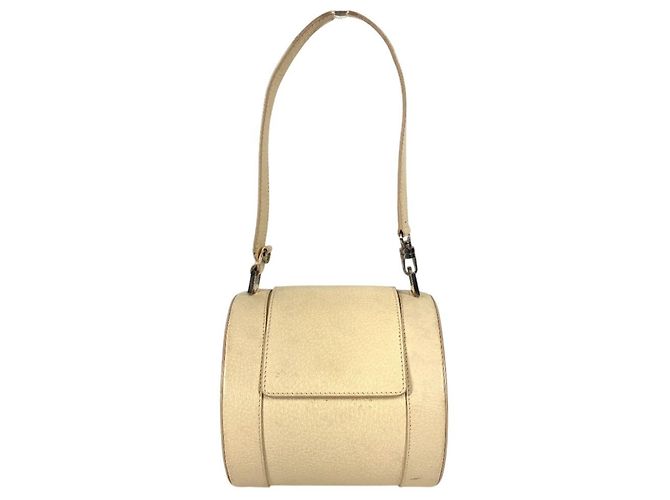 Bulgari Bolsa de ombro em forma de tambor com aba logo BVLGARI B-ZERO1 Branco
