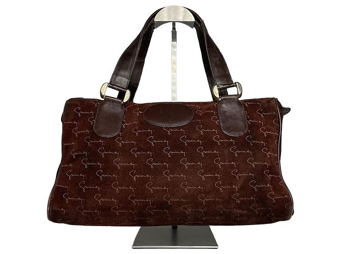Sac à main en daim monogramme Givenchy vintage marron