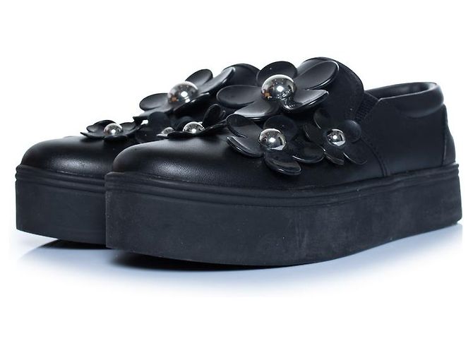 Marc Jacobs, Florale Slip-On-Sneaker in Schwarz