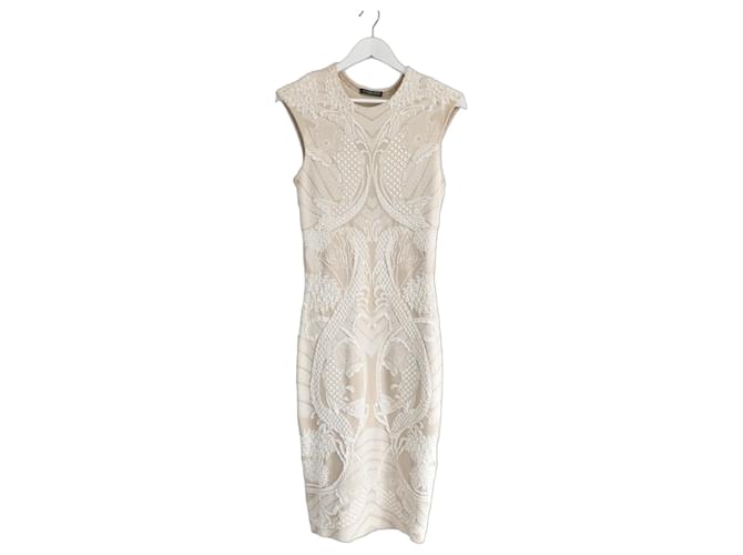 alexander mcqueen beige dress McQueen // Beige Knit Sweater Dress  VSP Consignment