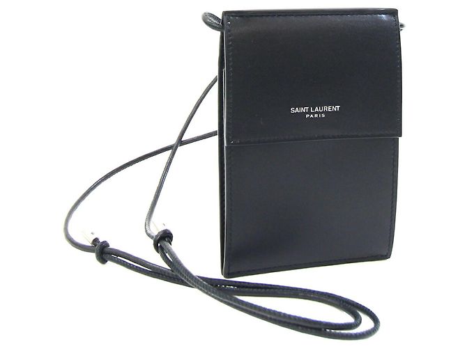 Pochette Mini in Pelle Nera Saint Laurent Nero
