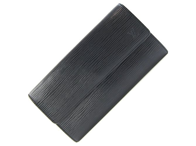 Louis Vuitton Epi-Leder Bi-Fold Geldbörse Schwarz