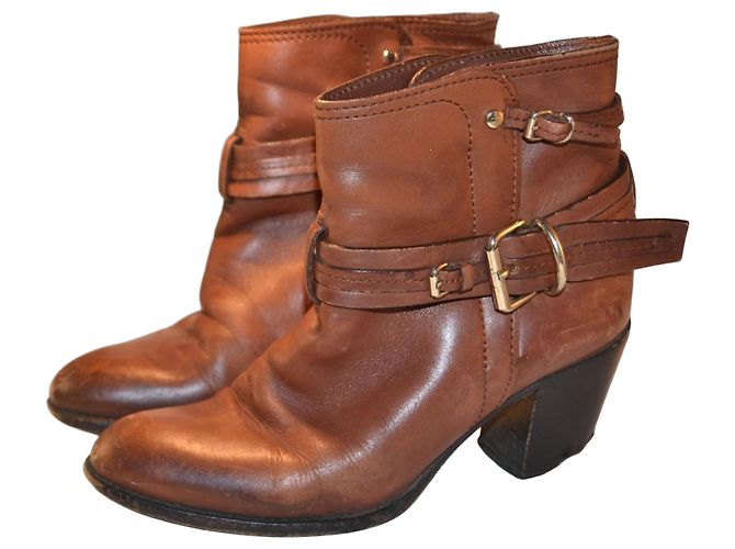 Dior ankle boots brown leather size 36 IT