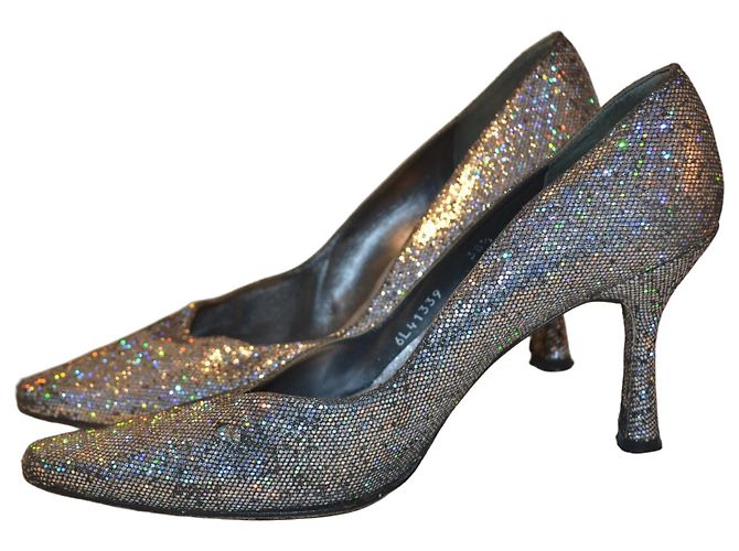 Stuart Weitzman Pumps Silber Leder Größe 38,5 IT