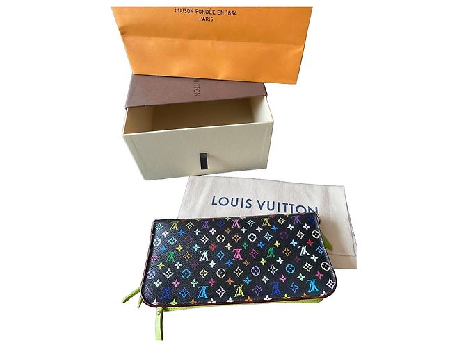 Louis Vuitton Black Multicolore Monogram Zippy Wallet