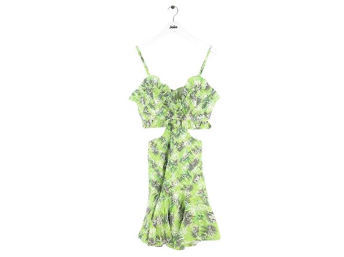 Autre Marque Grünes Leinenkleid