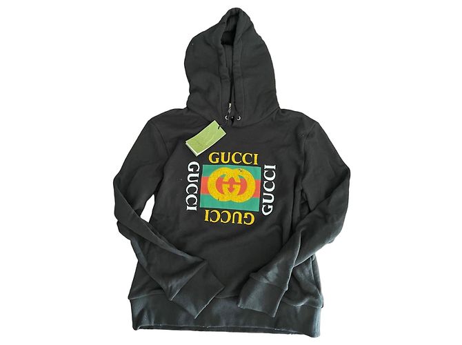 Gucci Vintage Logo Hoodie Schwarz