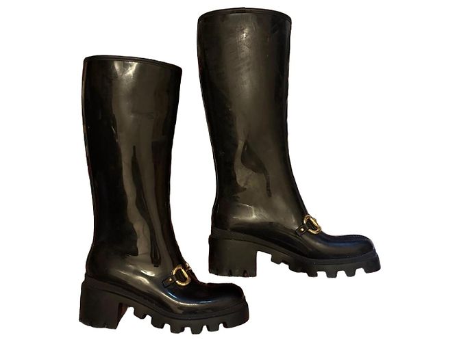 Botas de goma negras Gucci Negro