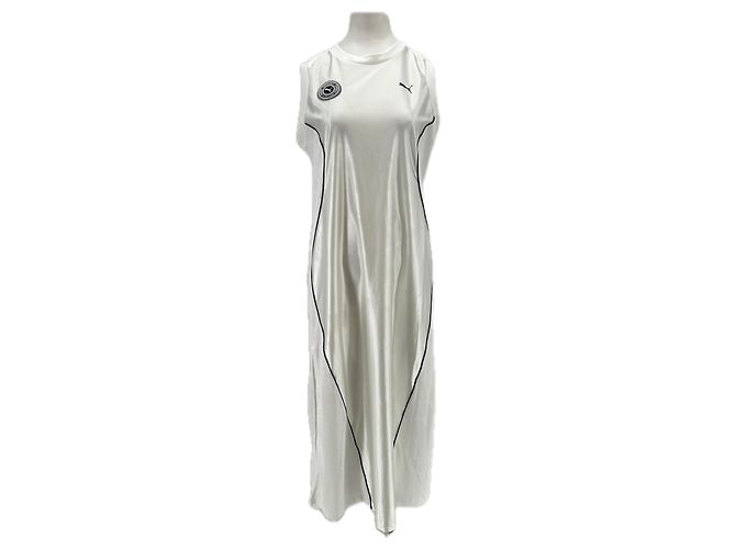 Puma Langes weißes Satin-Kleid