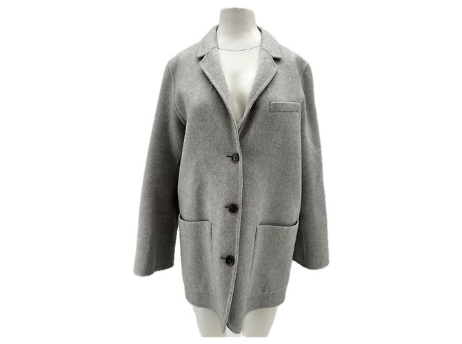 Theory Grau Wolle und Kaschmir Jacke