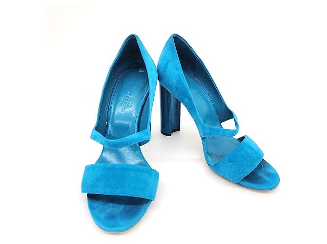 Hermès Hermes Wildleder-Sandalen Blau