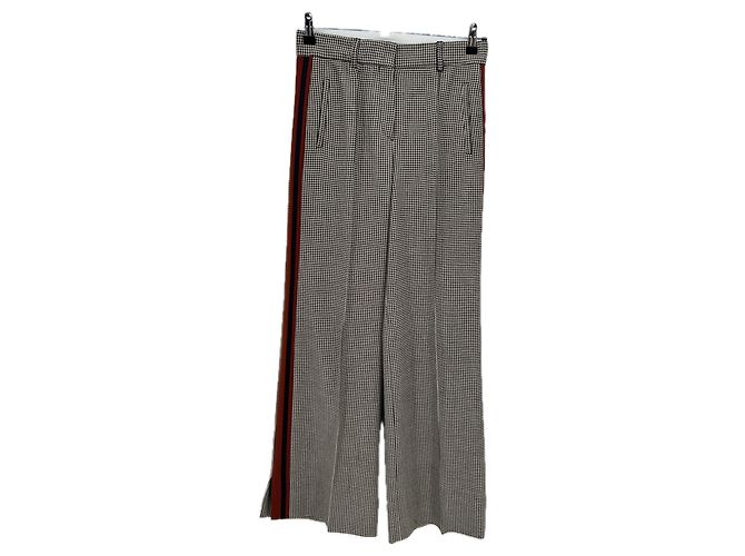 Autre Marque Calça pied de poule com lã Preto