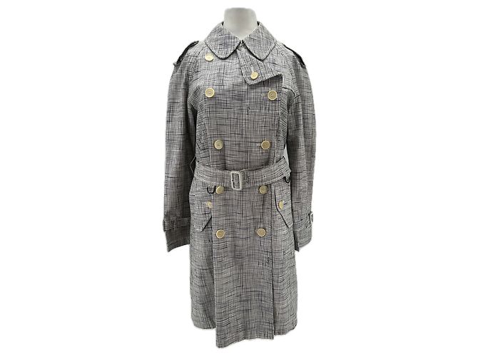 Burberry Trench branco xadrez