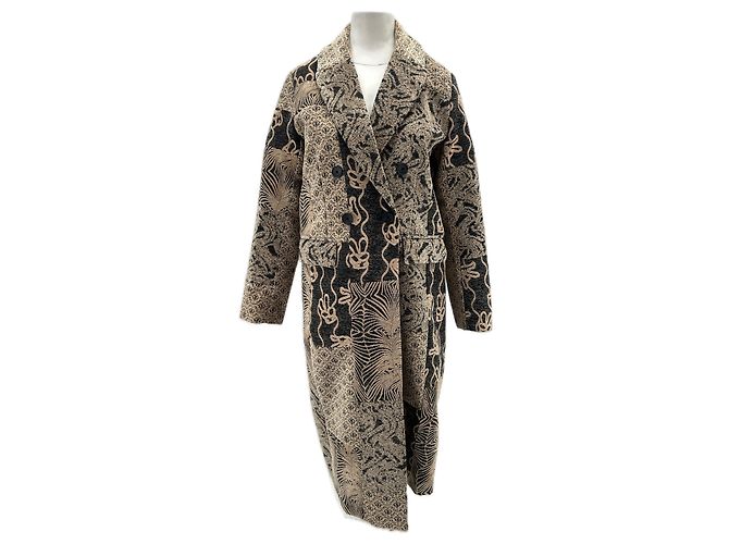 Desigual Langer Mantel mit Mustern Braun