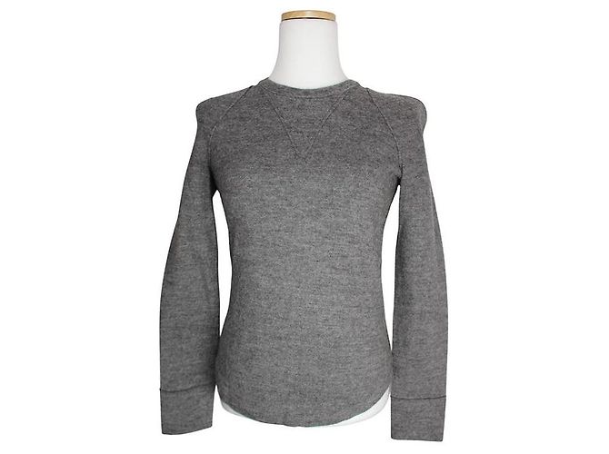 Isabel Marant Strickoberteil aus Alpaka-Wolle in Anthrazitgrau Braun