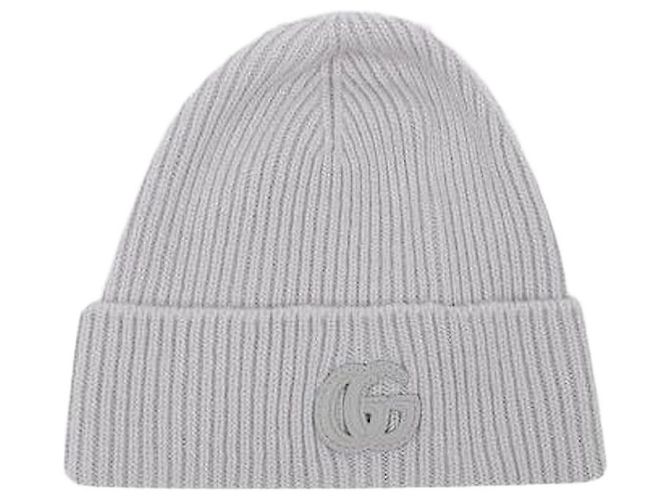 Gucci Gorro de cashmere com patch Marrom