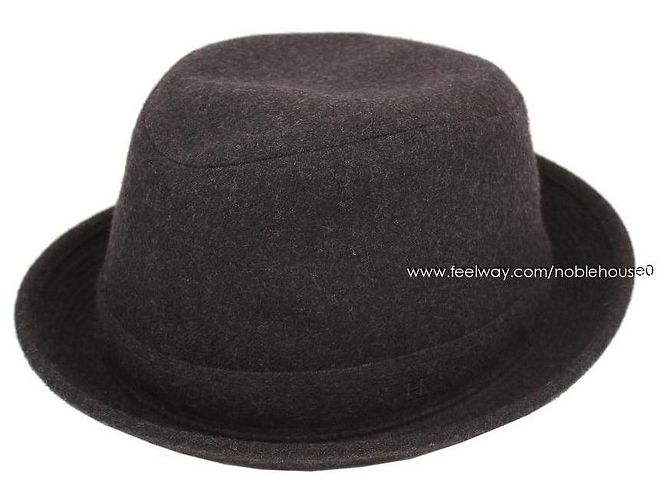 Hermès Navy Wool Fedora Blue