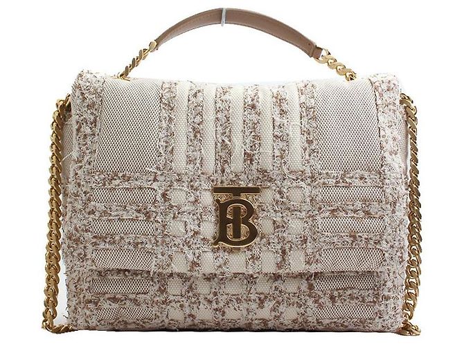 Burberry Bolsa de Ombro em Tweed TB Marrom