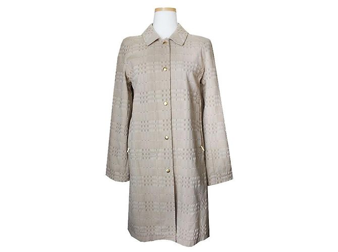 Burberry Beiger Jacquard-Mantel Braun