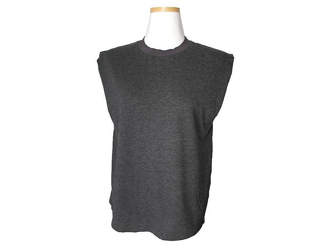 Alice + Olivia Ärmelloses T-Shirt in Anthrazitgrau Ellis Olivia Braun