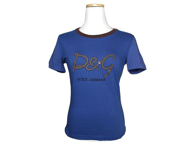 Dolce & Gabbana T-Shirt mit blauer Schrift XS