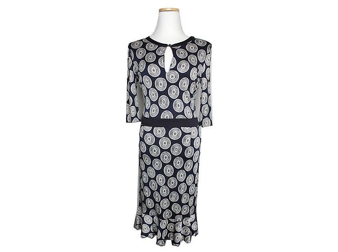 Tory Burch Kleid mit Mitternachtsblauem Druck