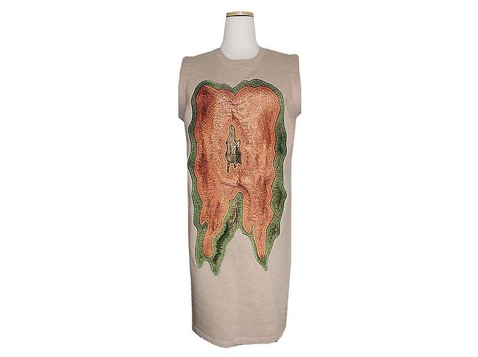 Acne Vestido sem mangas de aveia Marrom