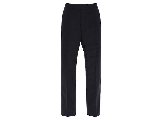 Thom Browne Bar Stripe Plain Weaving Wool Slacks