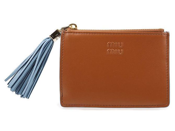 Miu Miu Leather Card Holder Brown