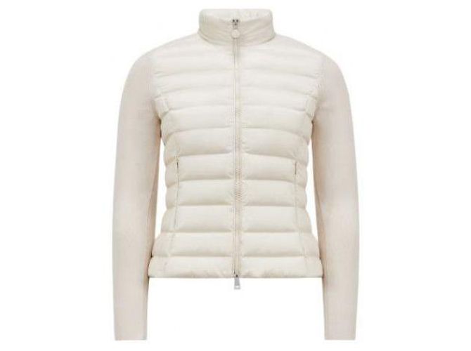 Moncler Cardigã de lã com zíper acolchoado