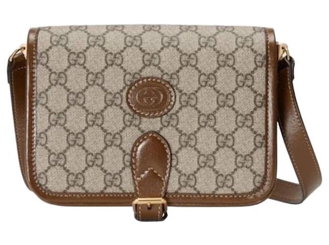 Gucci GG Supreme Mini Schultertasche mit Überlappung Mehrfarben