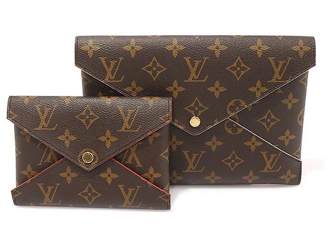 Louis Vuitton Monogramm Canvas Pochette Kirigami Clutch Braun