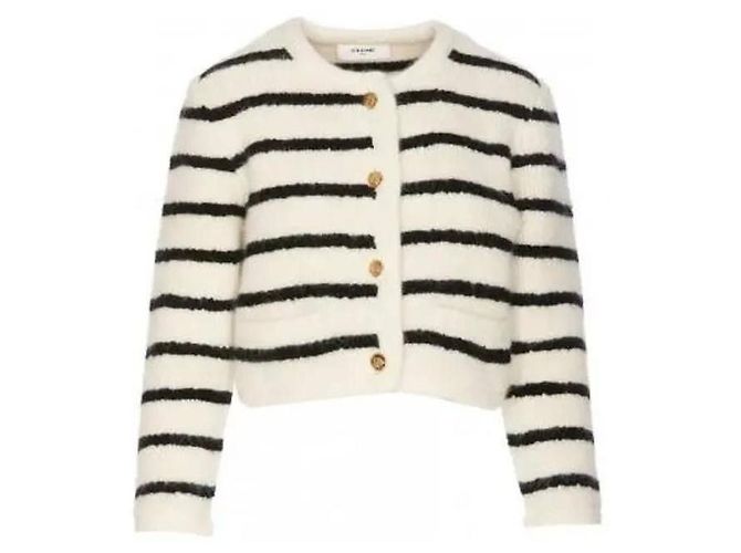 Céline Gestreifter Crop-Cardigan Mehrfarben
