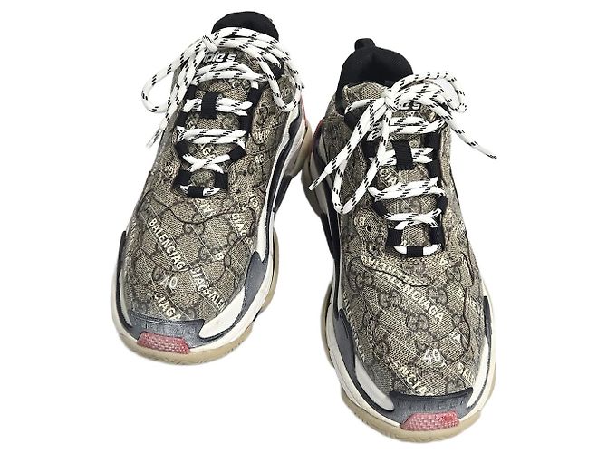 Balenciaga Gucci The Hacker Project Triple Sneakers Brown