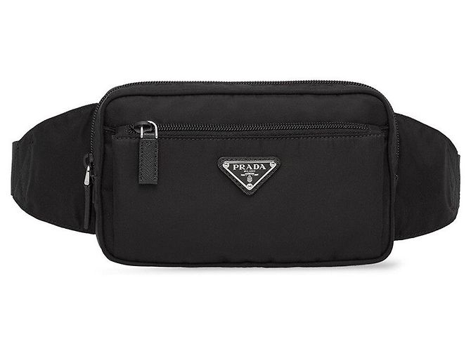 Prada Re-Nylon Saffiano Leather Belt Bag Black