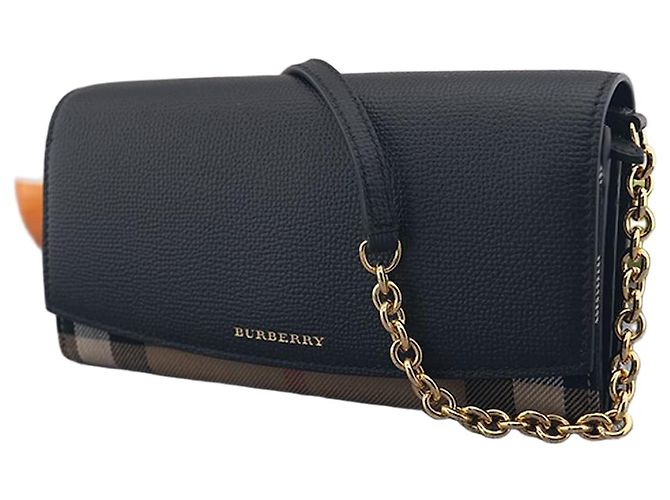 Burberry Bolsa transversal de couro HENLEY Preta Preto