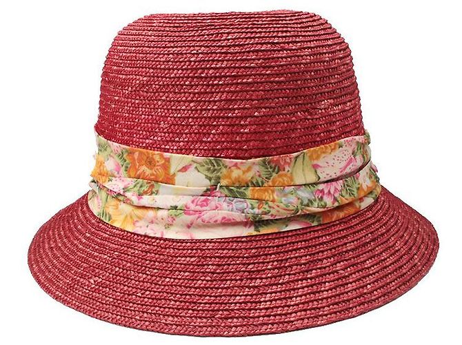 Kenzo Coral Red Raffia Hat