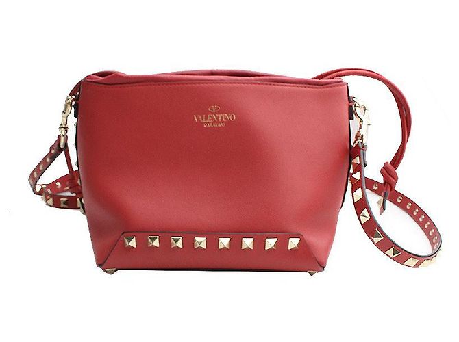 Valentino Borsa a tracolla mini Rockstud rosso corallo