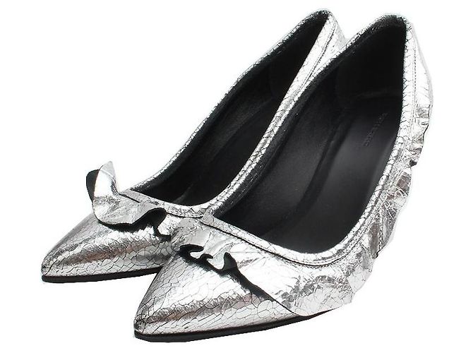 Isabel Marant Silver Frill Pumps Silvery