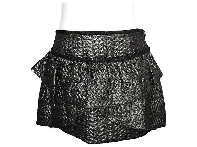 Isabel Marant Minirock in metallischem Anthrazitgrau Braun