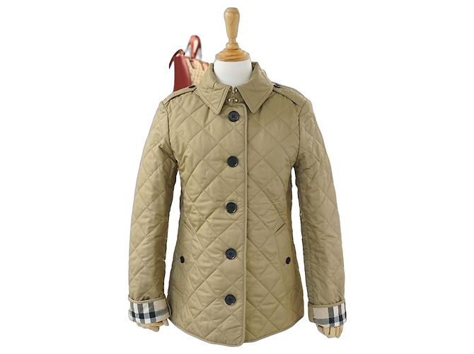 Burberry New Frankby Quilted Jacket Canvas Beige Polyester Multiple colors