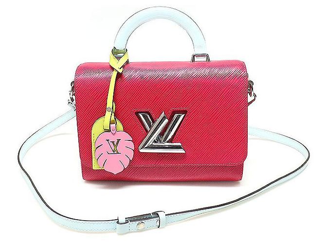Twist Louis Vuitton Grenade Epi Leder Silberfarbene Oberer Griff Kette MM Rot