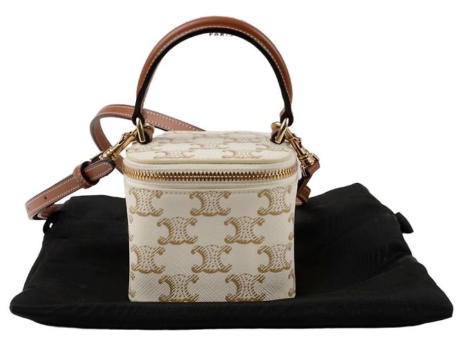 Céline Vanity Case Mini Tote Shoulder Bag White