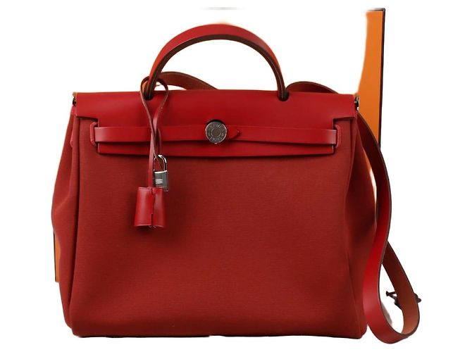 Hermès Erback Größe Tote Schultertasche Rot