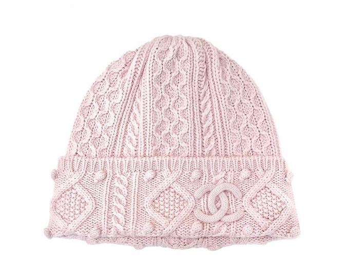 Chanel Gorro de cachemira Rosa