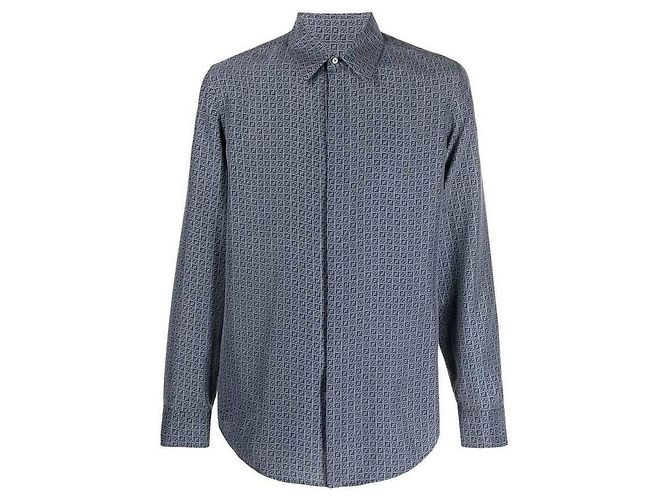Fendi Camisa de seda com Karligrafia Multicor