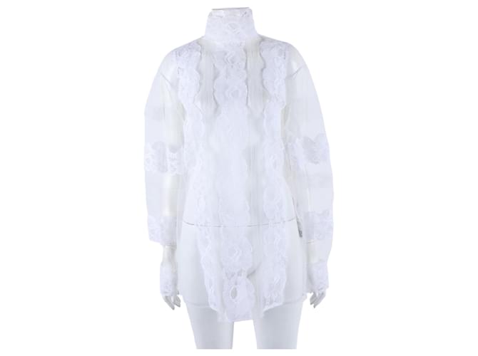 Valentino Spitzenbluse Weiß 