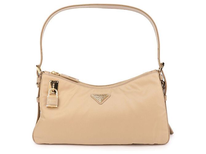 Prada Grande borsa a spalla in pelle Re-Nylon Marrone
