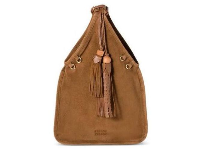 Miu Miu Suede-Handtasche mit Quasten Braun